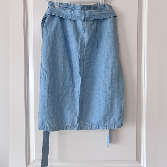 Forever 21 Denim Blue Pencil Skirt with Removable tie front belt - Picture 5 of 5